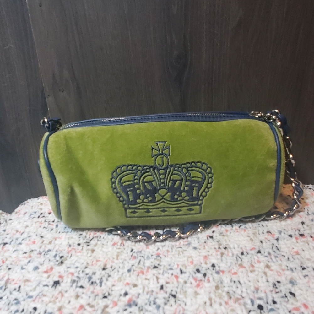 Y2k Juicy Couture Barrel Bag Lime Green Velour - Picture 5 of 13